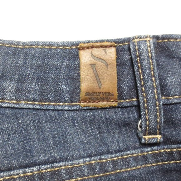 SIMPLY VERA WANG womens SHORTS blue DARK DENIM jean BUTTON_FLY mid-rise SIZE 12 - Picture 7 of 9